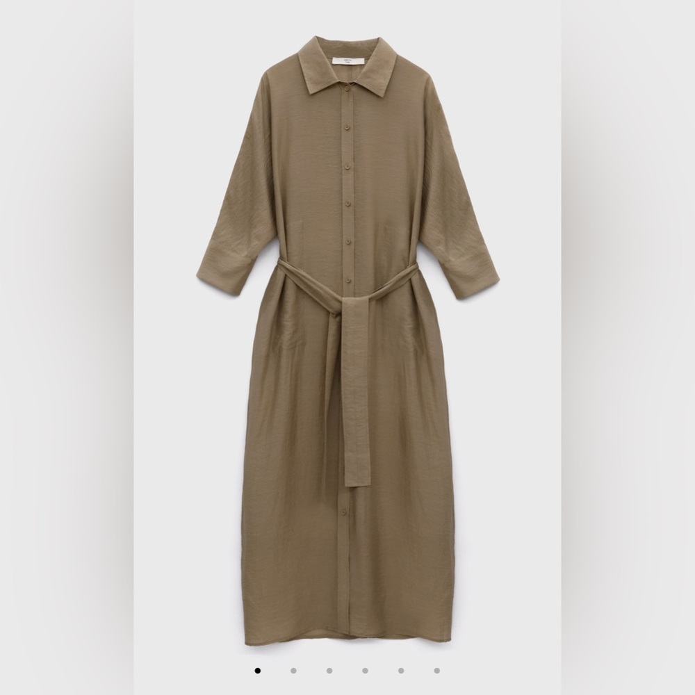 Stan Collar Long Silk Dress